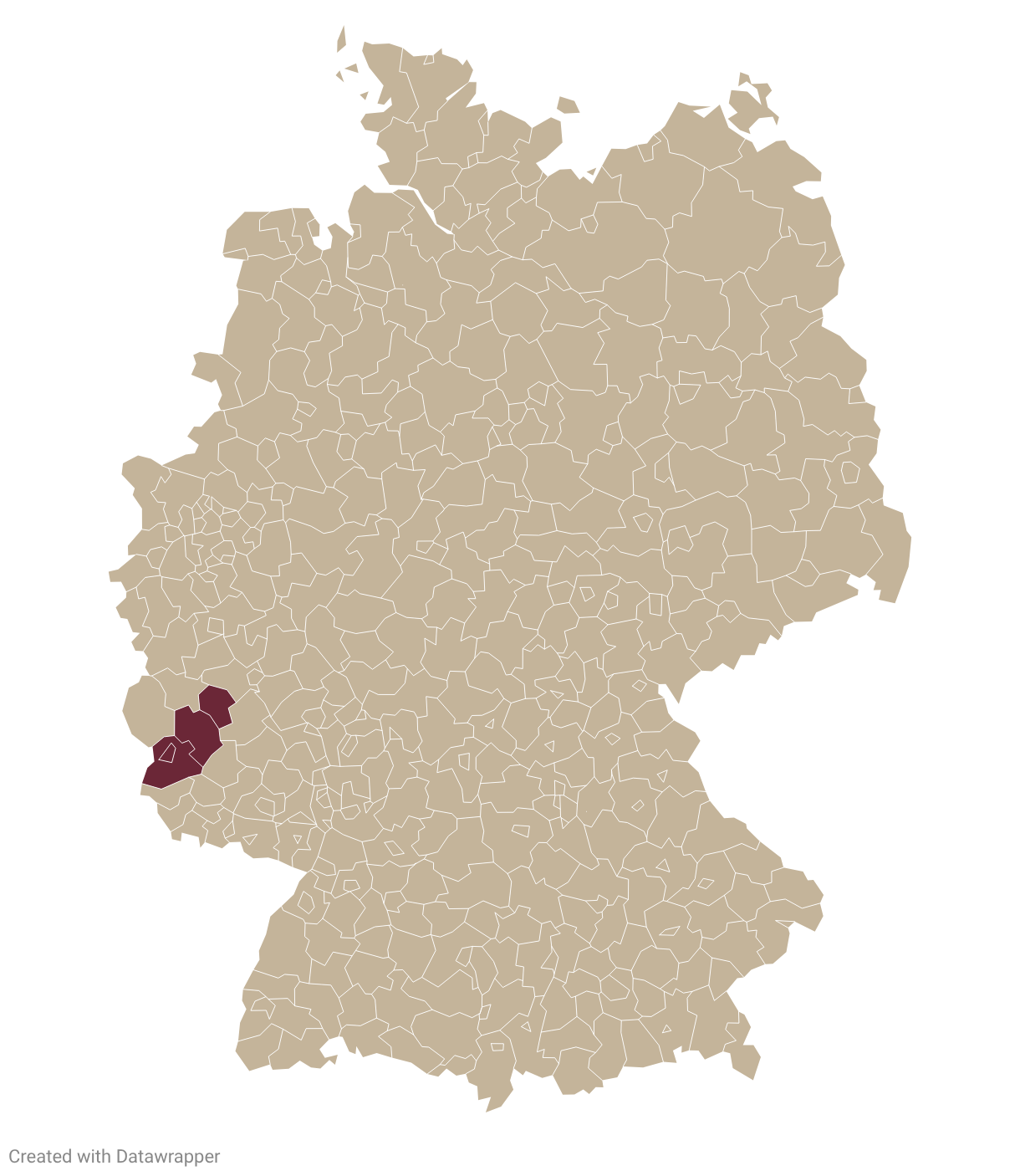 Map of Germany with Mosel region highlighted in burgundy