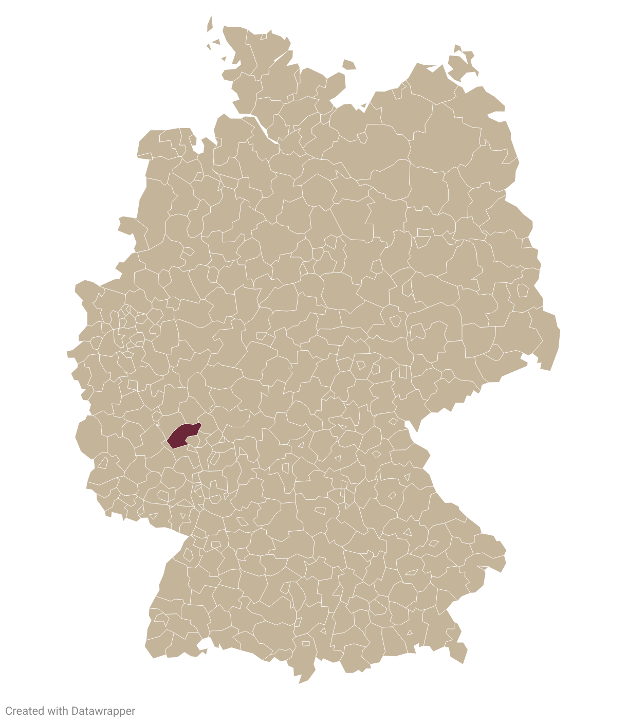 Map of Germany with Rheingau region highlighted in burgundy