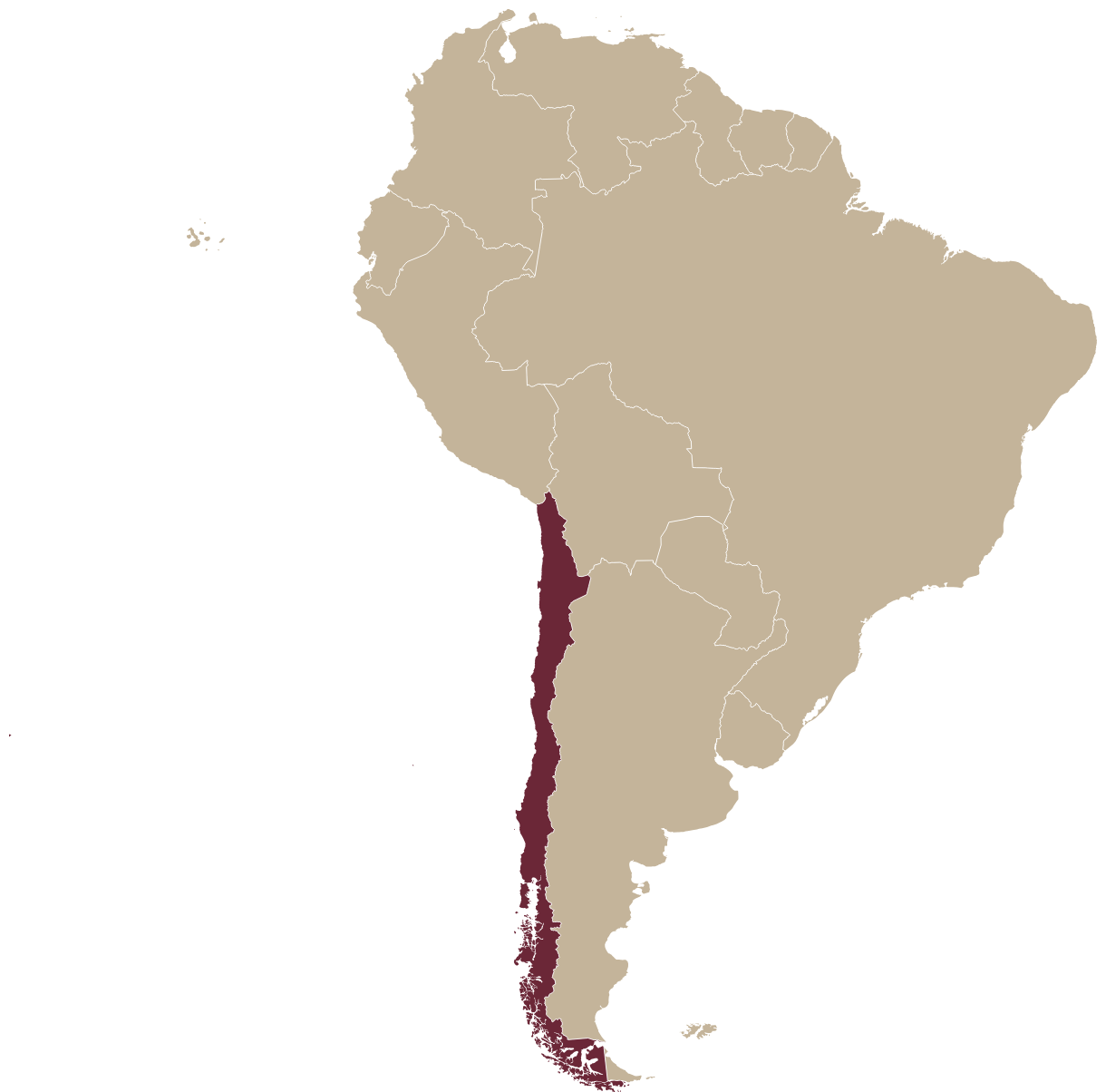 Chile wine regions map